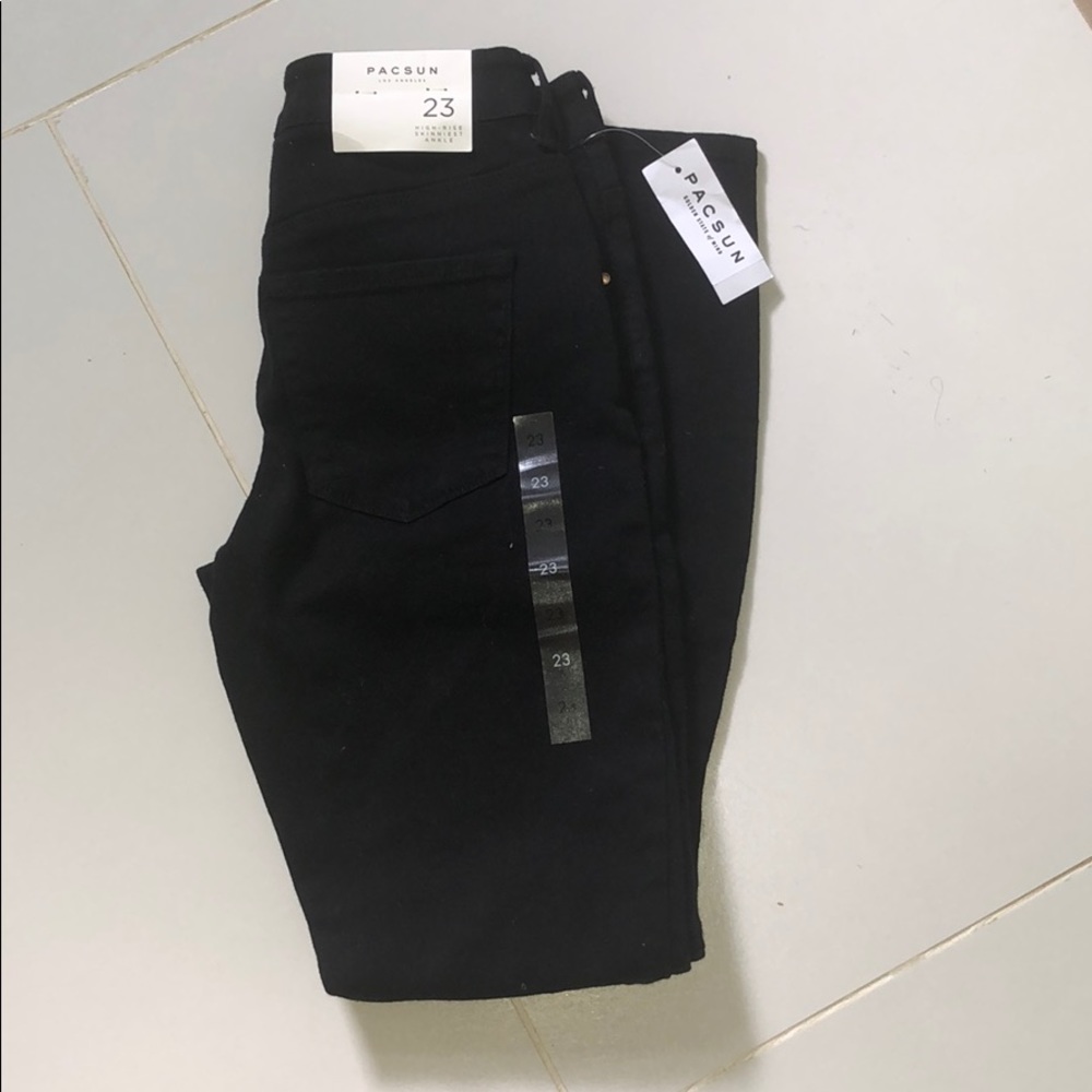 NWT PACSUN high rise skinny ankle BLACK jeans